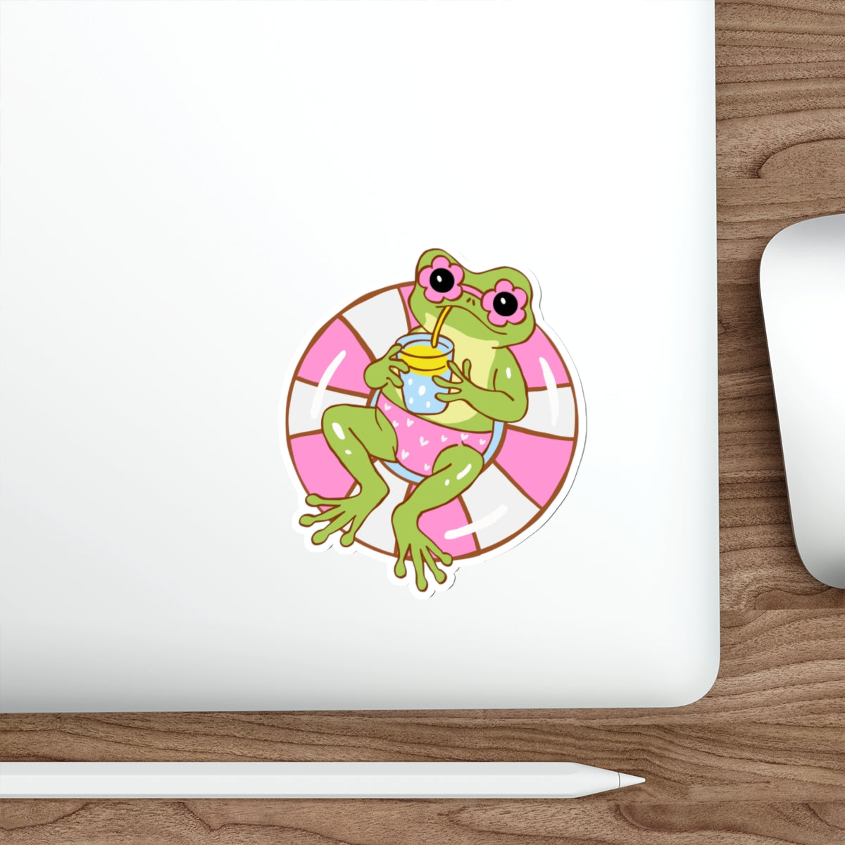 Summer Pool Vibe, Frog on float sticker