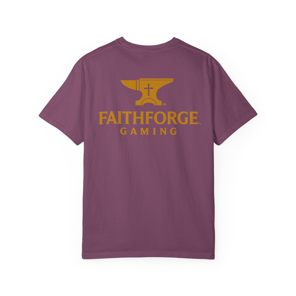 FaithForge Gaming T-Shirt — Logo Tee with Anvil & Cross (Christian Gamer Apparel)