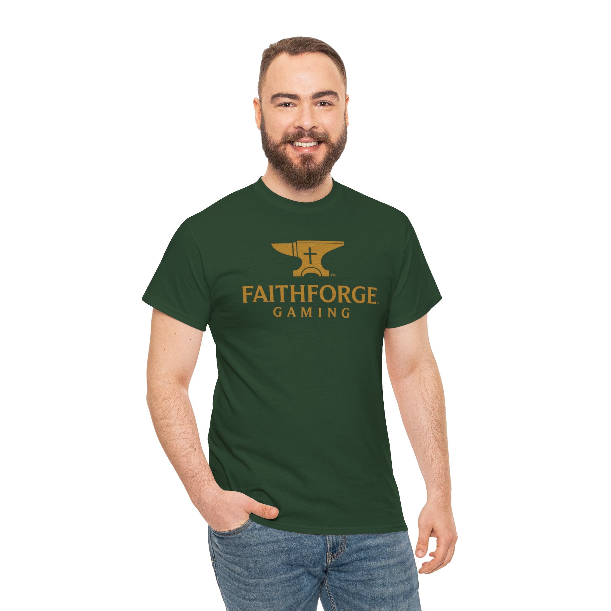 (Canada) FaithForge Gaming T-Shirt — Anvil & Cross Logo Tee for Christian Gamers