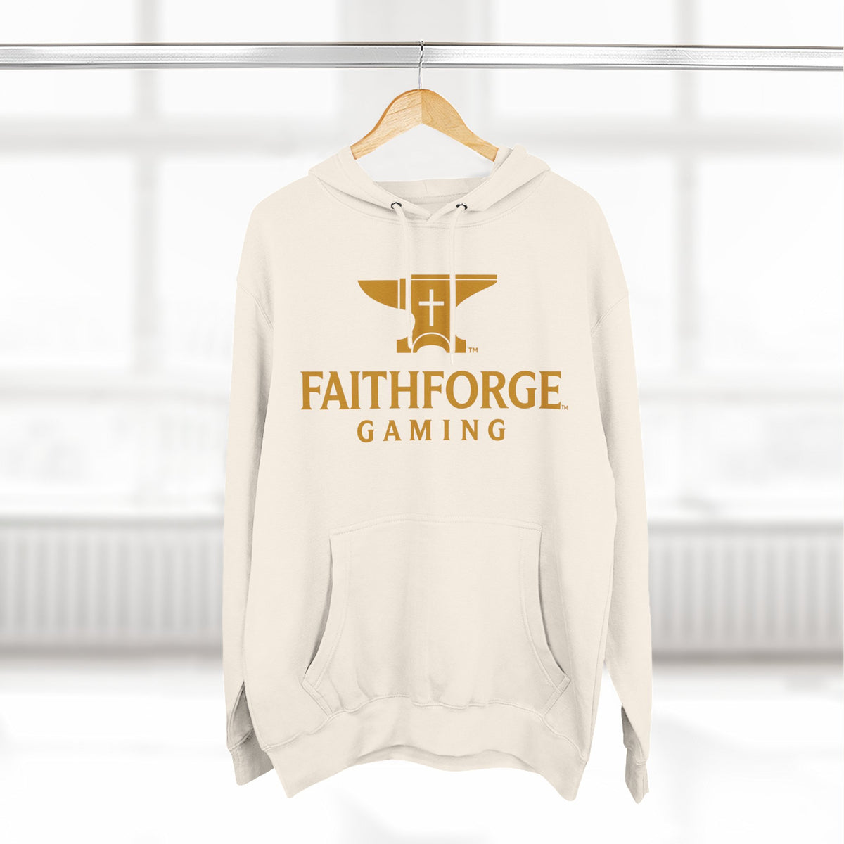 Faithforge Gaming Hoodie — Faith Quote Shield Logo Fleece Hoodie