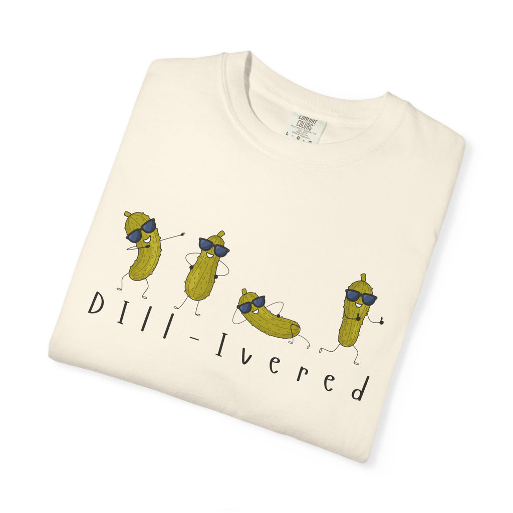 Dill-Livered Pickle Pun T-Shirt — Funny Pickle Lover Tee