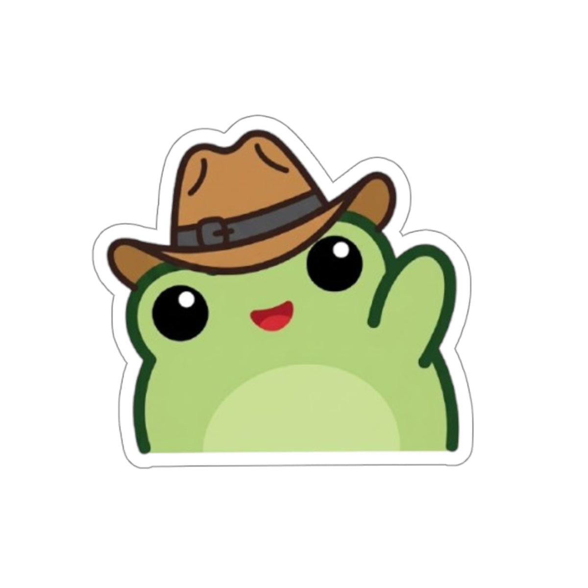 Waving Frog Die-Cut Sticker Waving