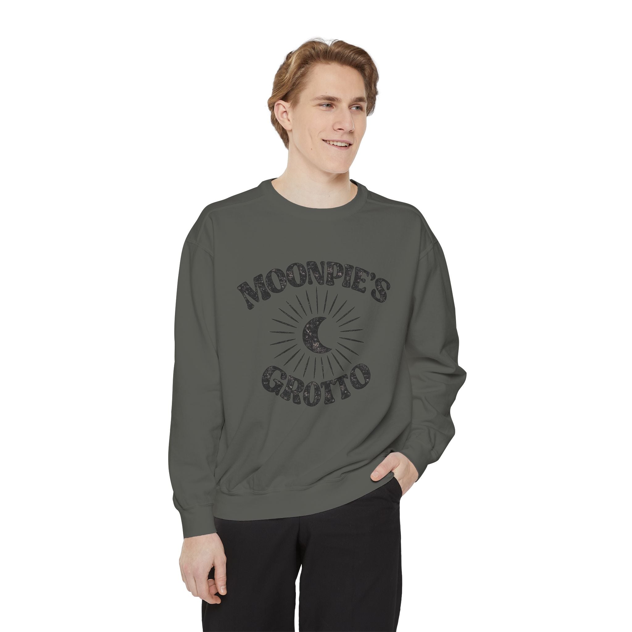 Moonpie's Grotto Sweatshirt — Vintage Celestial Moon Crewneck