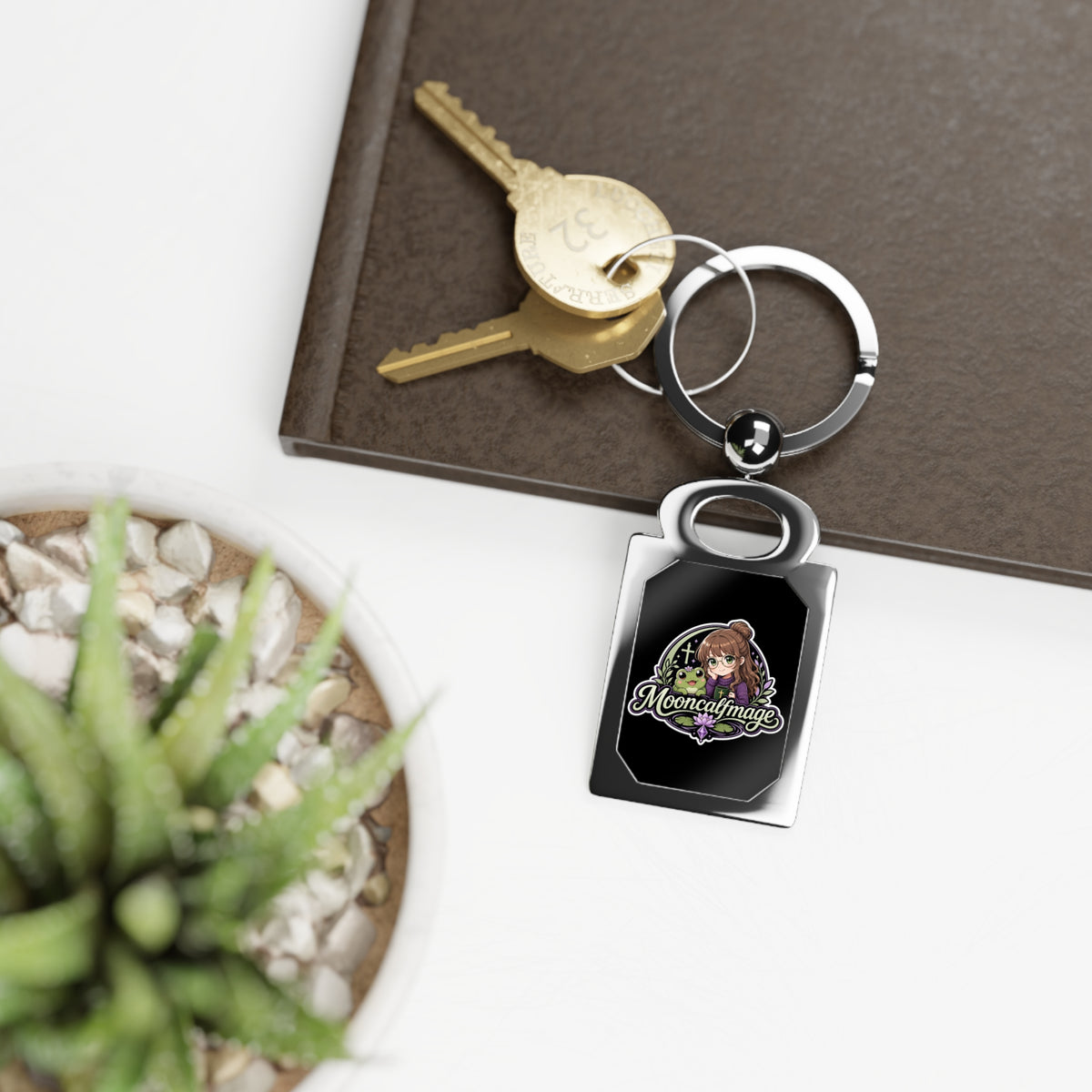 MOONCALFMAGE Rectangle Photo Keyring — Streamer Keychain