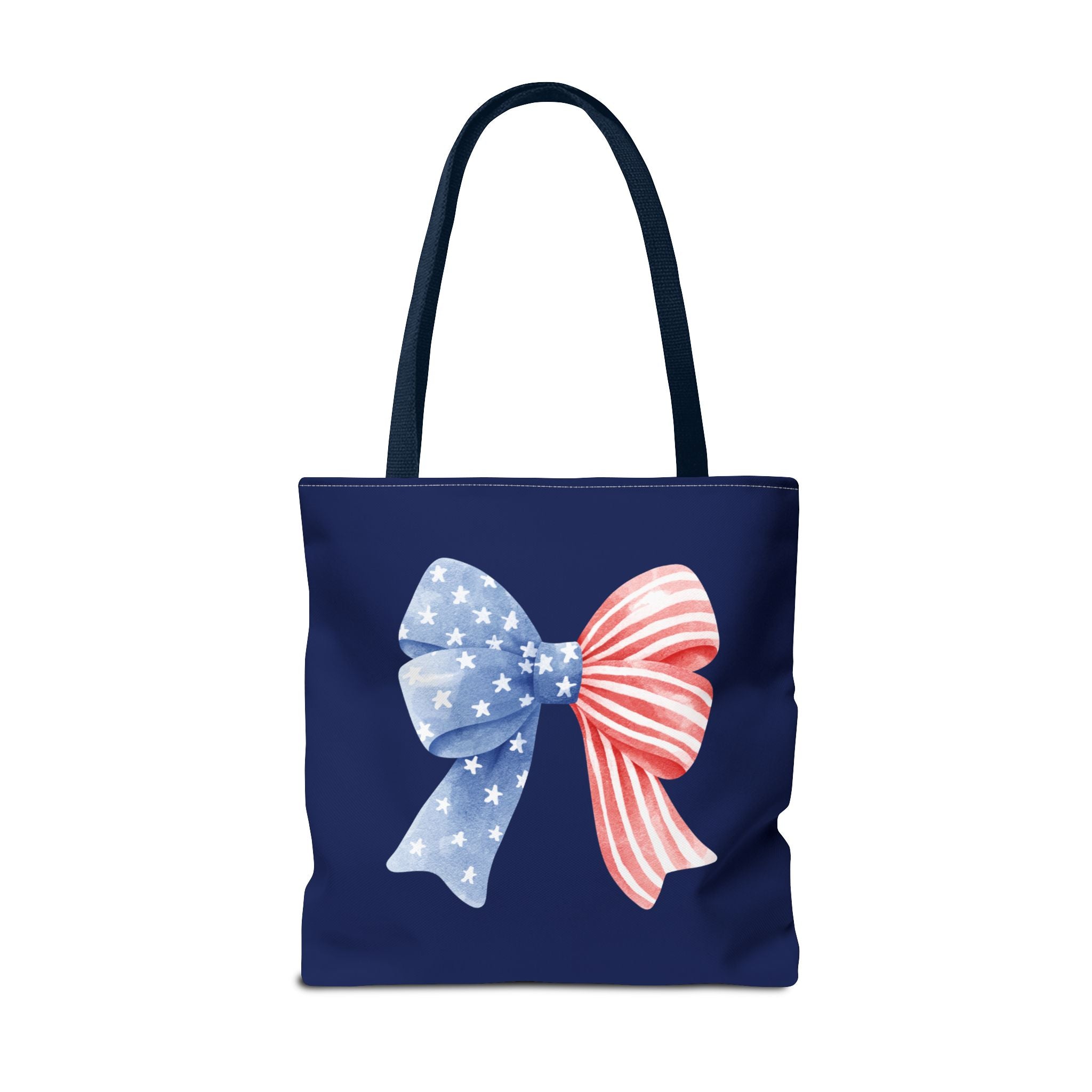Patriotic Bow Tote Bag — American Flag Red White Blue Ribbon Tote