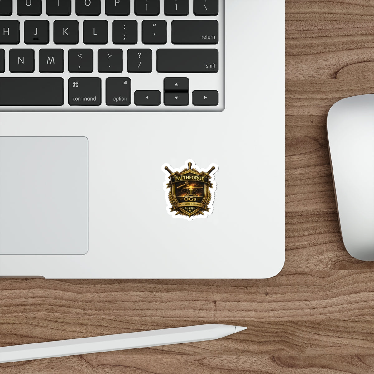 Copy of Indoor Faithforge Gaming Shield Die-Cut Sticker — Anvil & Cross OG Logo