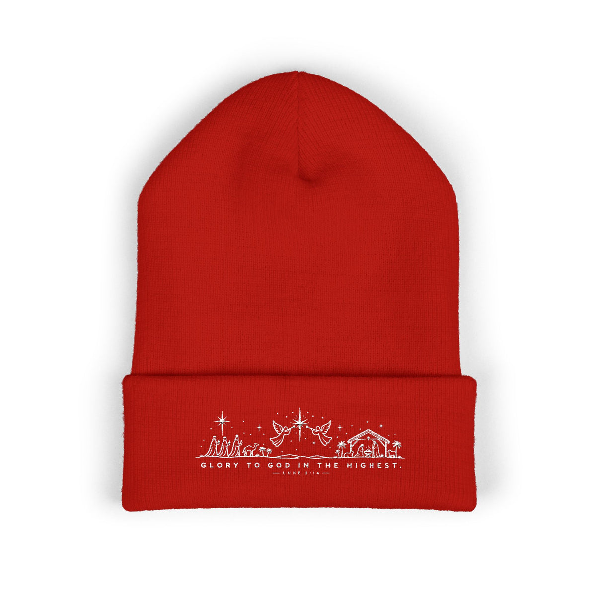 Embroidered Glory to God in the Highest Cuffed Beanie