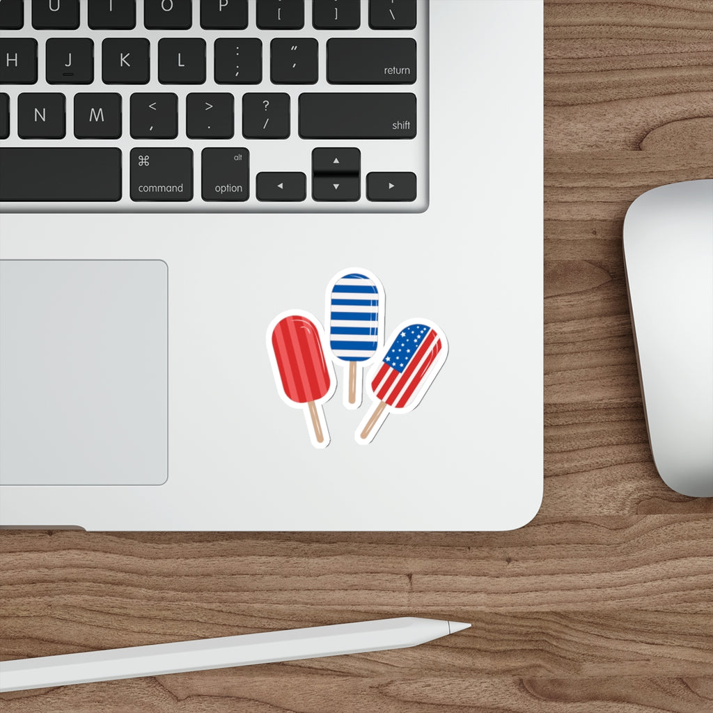 Patriotic Sticker Pack — Popsicle 4th of July Red White Blue Die-Cut Stickers
