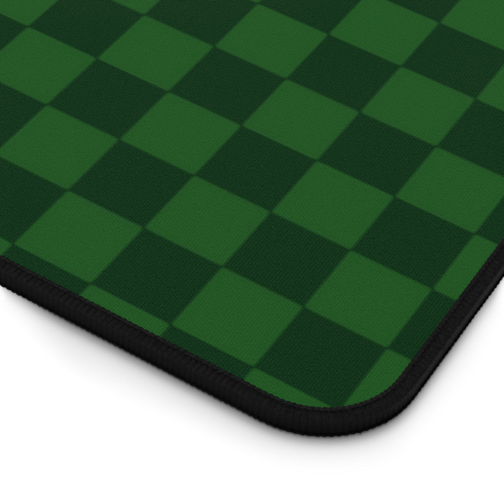 Green Checkerboard Desk Mat — Large Gaming/Office Mousepad
