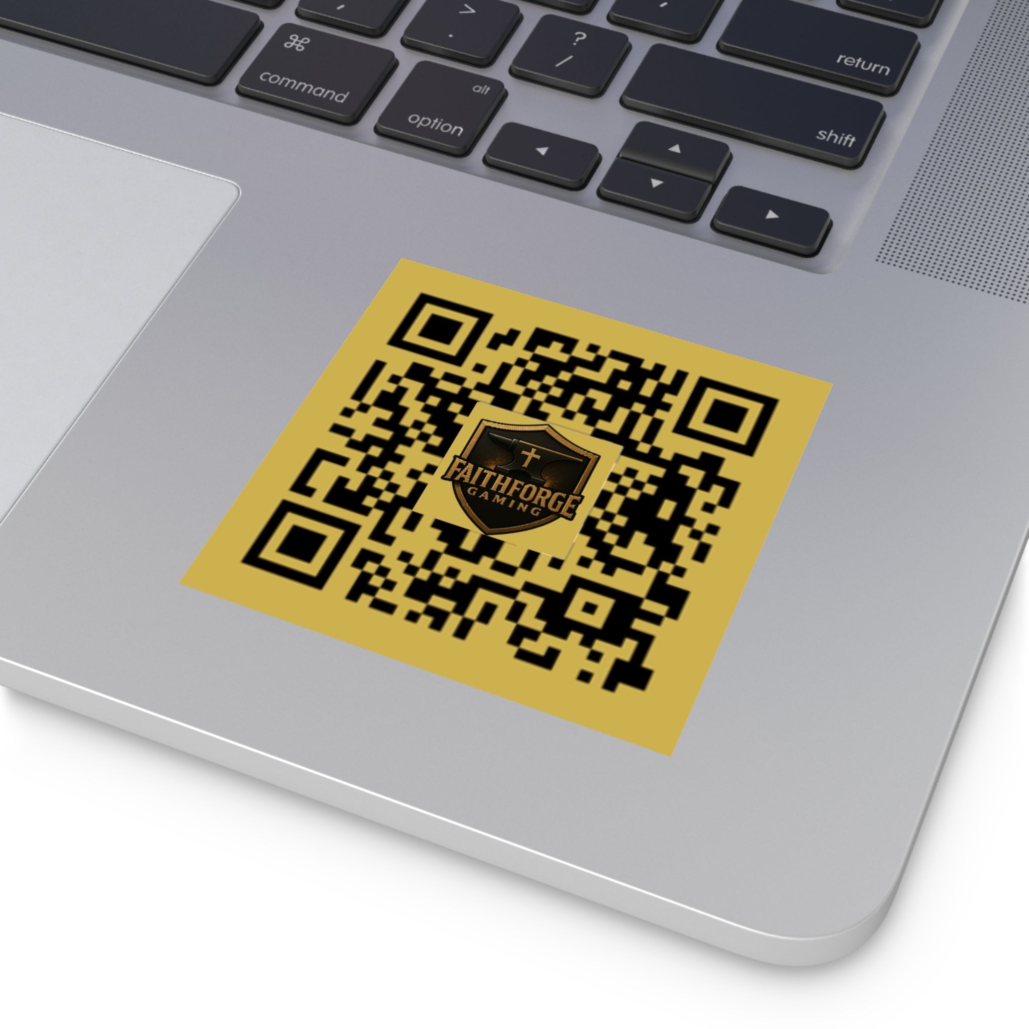 FaithForgeGaming.com QR Code Square Vinyl Sticker