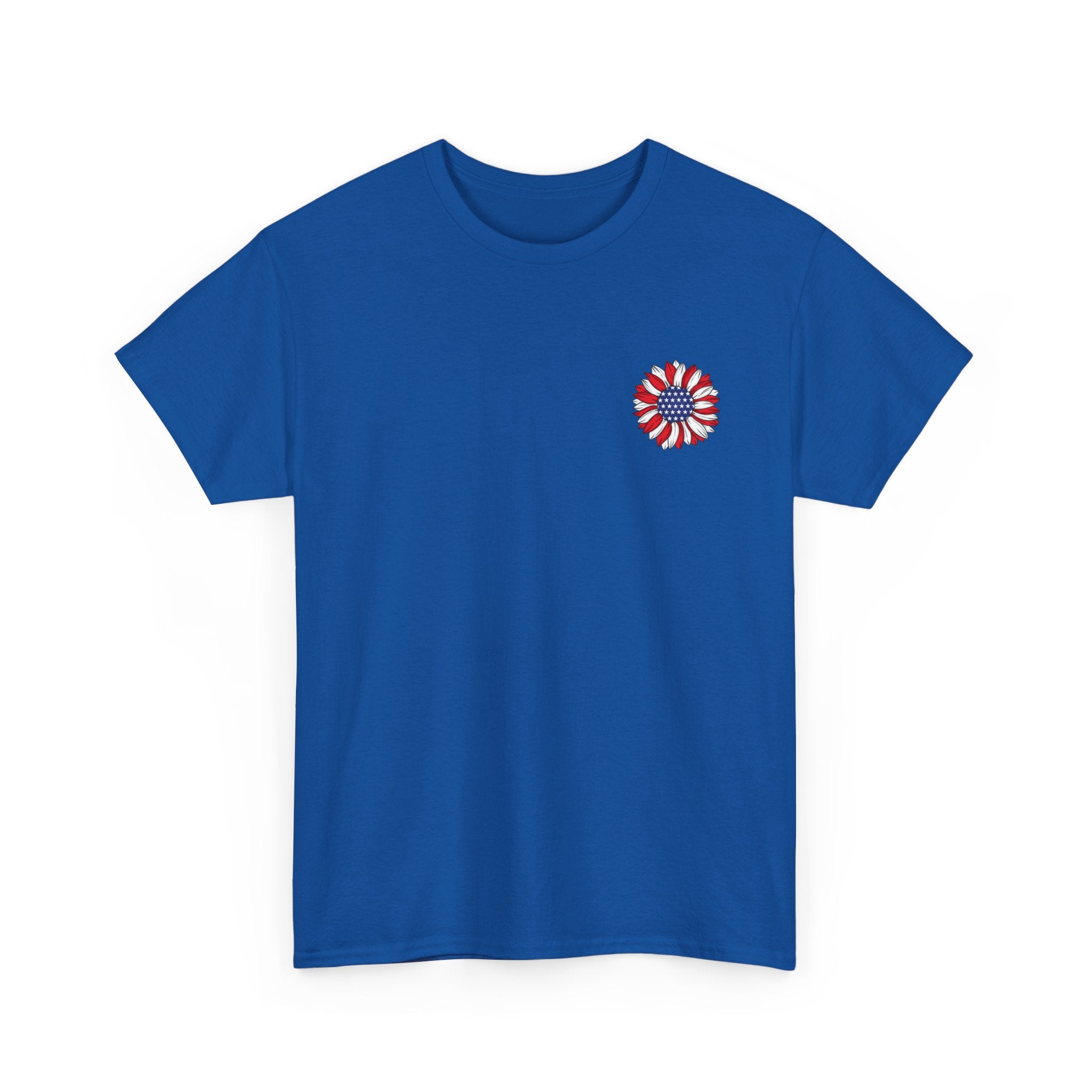 USA sunflower Patriotic T‑Shirt — American Flag Graphic Tee for 4th of July