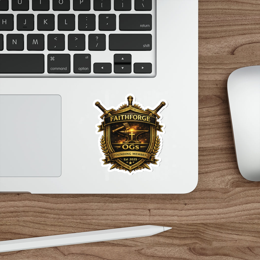 Copy of Indoor Faithforge Gaming Shield Die-Cut Sticker — Anvil & Cross OG Logo