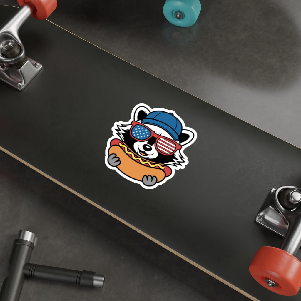 Patriotic Sticker Pack — Trash Panda w/ hotdog 4th of July Red White Blue Die-Cut Stickers