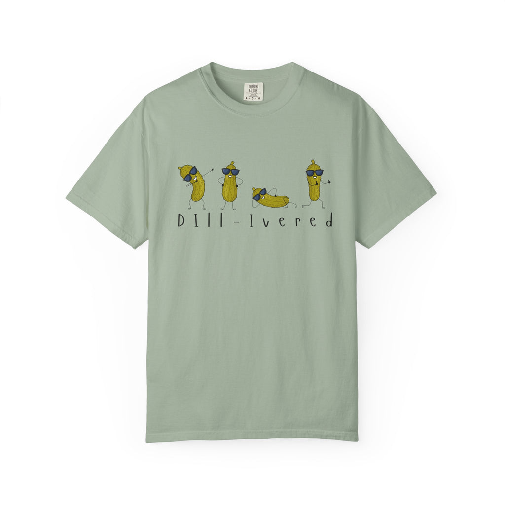 Dill-Livered Pickle Pun T-Shirt — Funny Pickle Lover Tee
