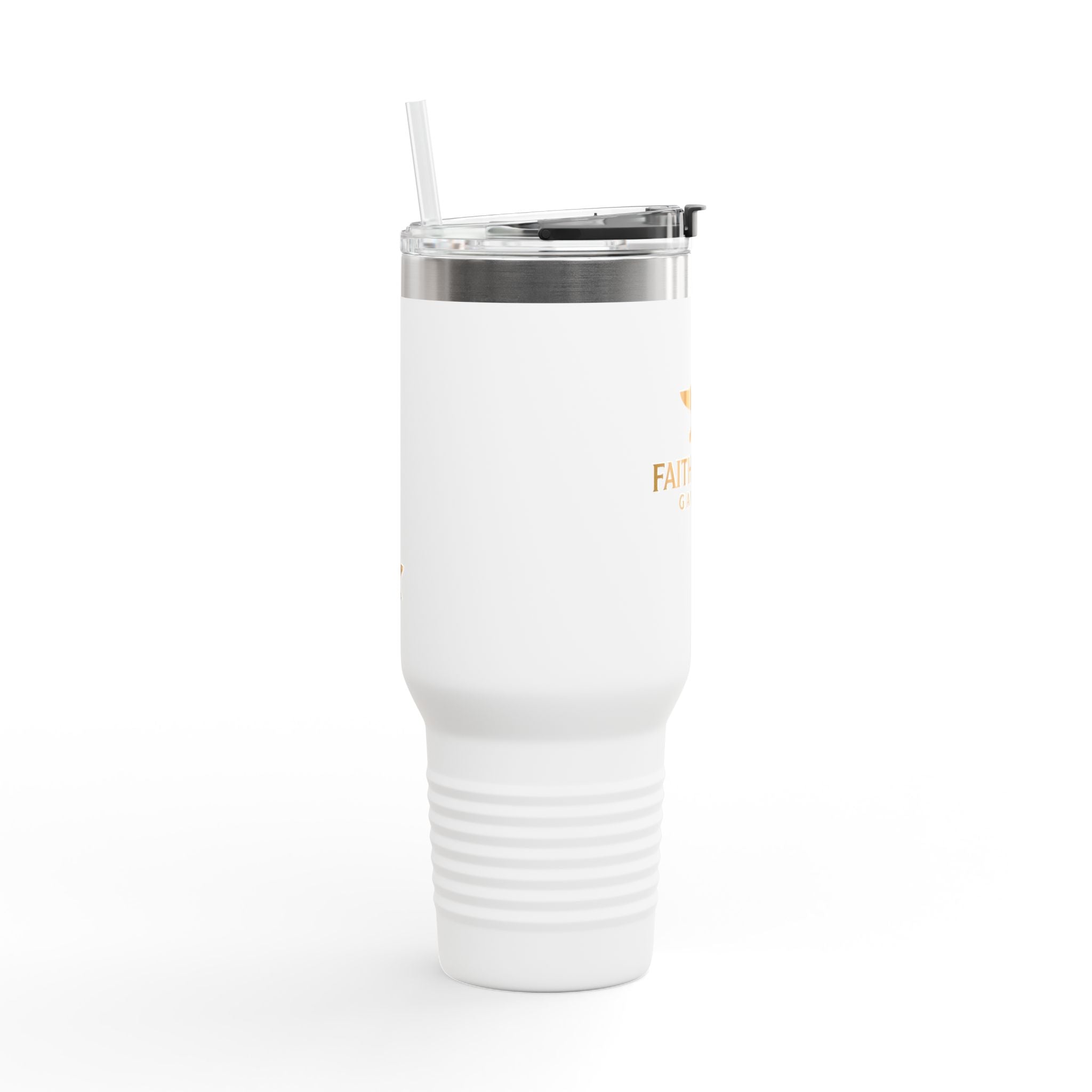40oz Insulated Travel Mug — FaithForge Gaming Logo