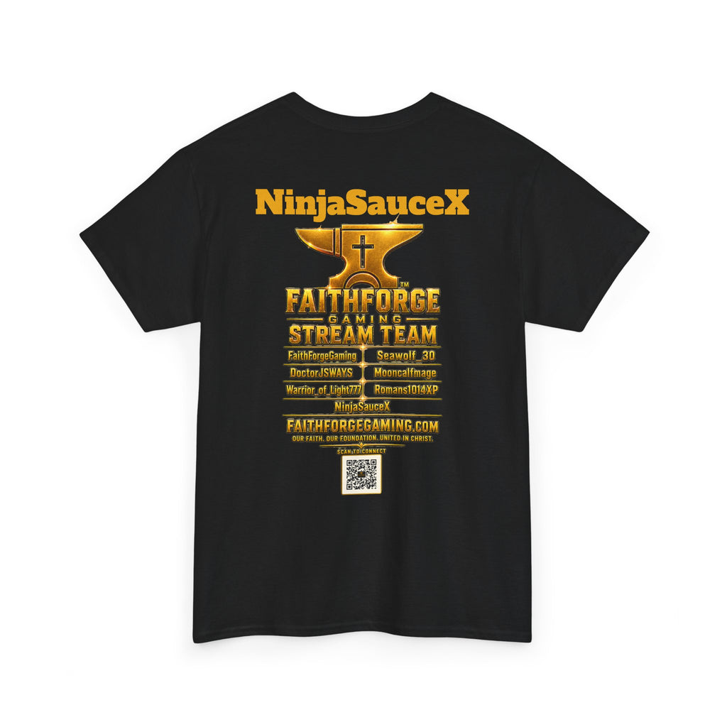 FaithForgeGaming Tee — FaithForge Stream Team Black Graphic T‑Shirt -NinjaSauceX