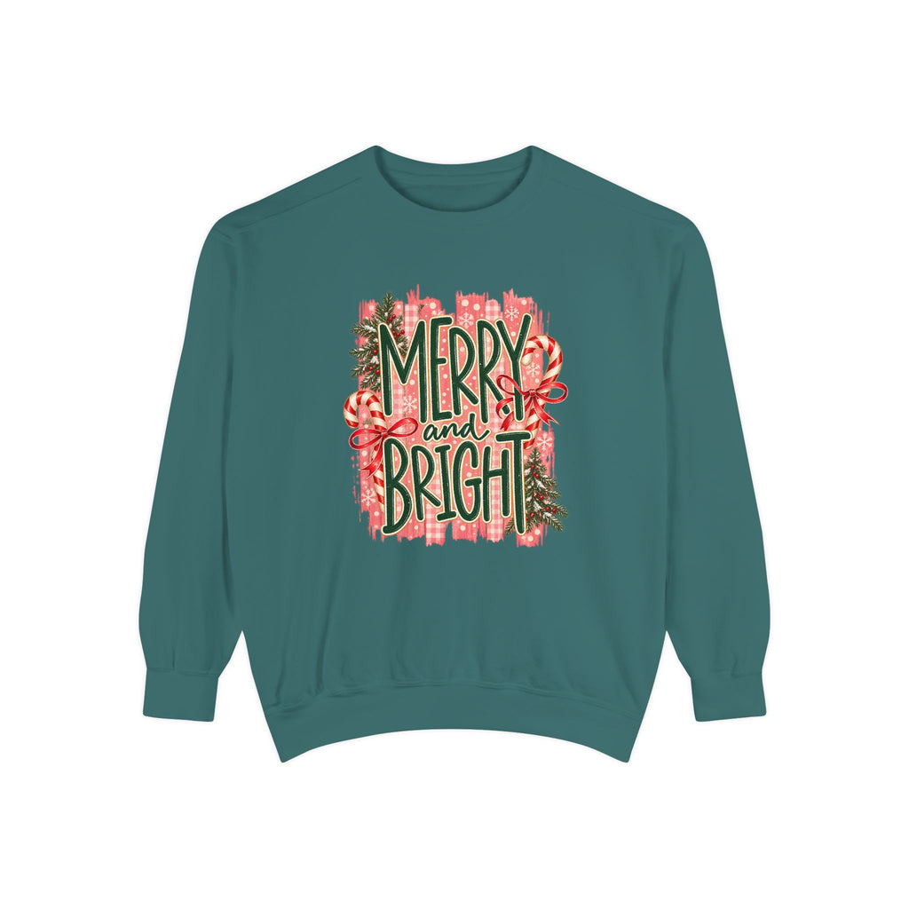 Merry and Bright Sweatshirt — Festive Christmas Holiday Crewneck