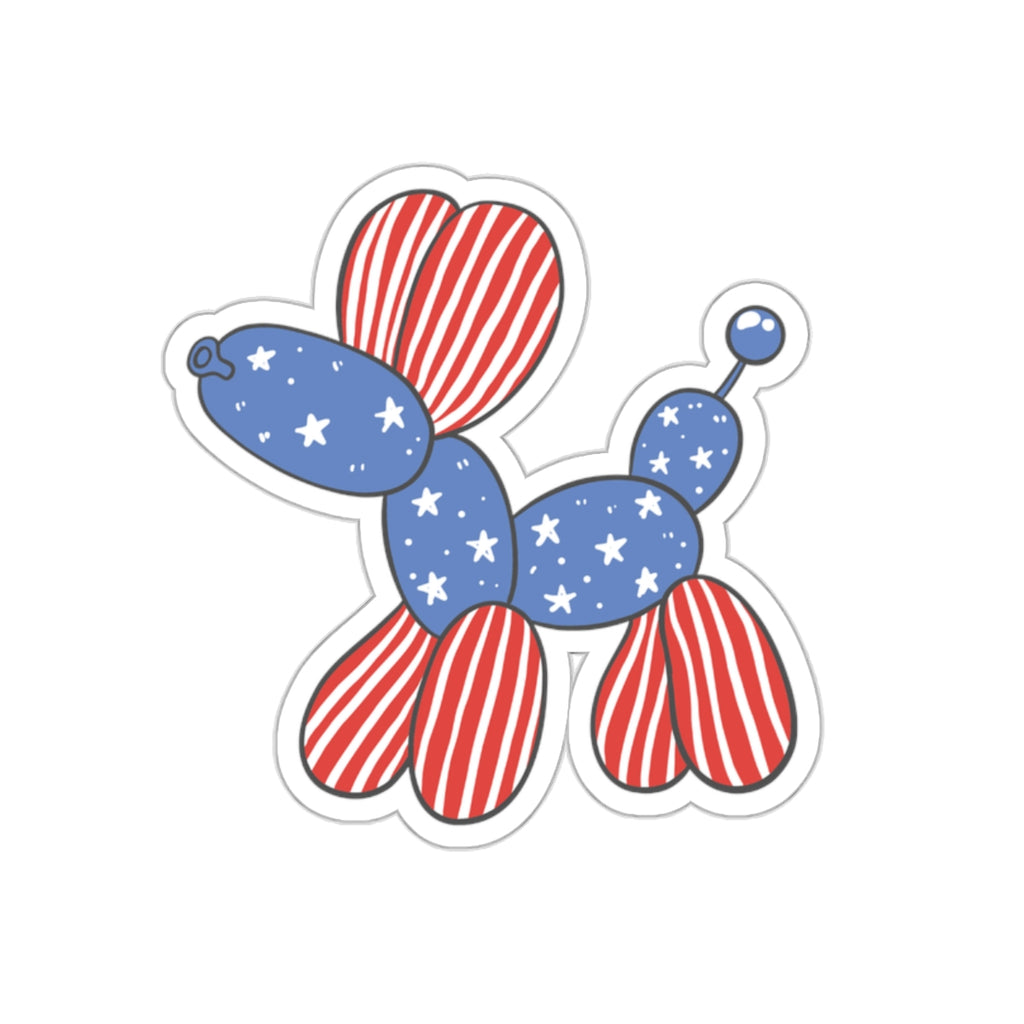 Patriotic Sticker Pack — Ballon Animal 4th of July Red White Blue Die-Cut Stickers