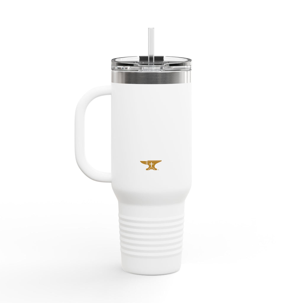 40oz Insulated Travel Mug — FaithForge Gaming Logo