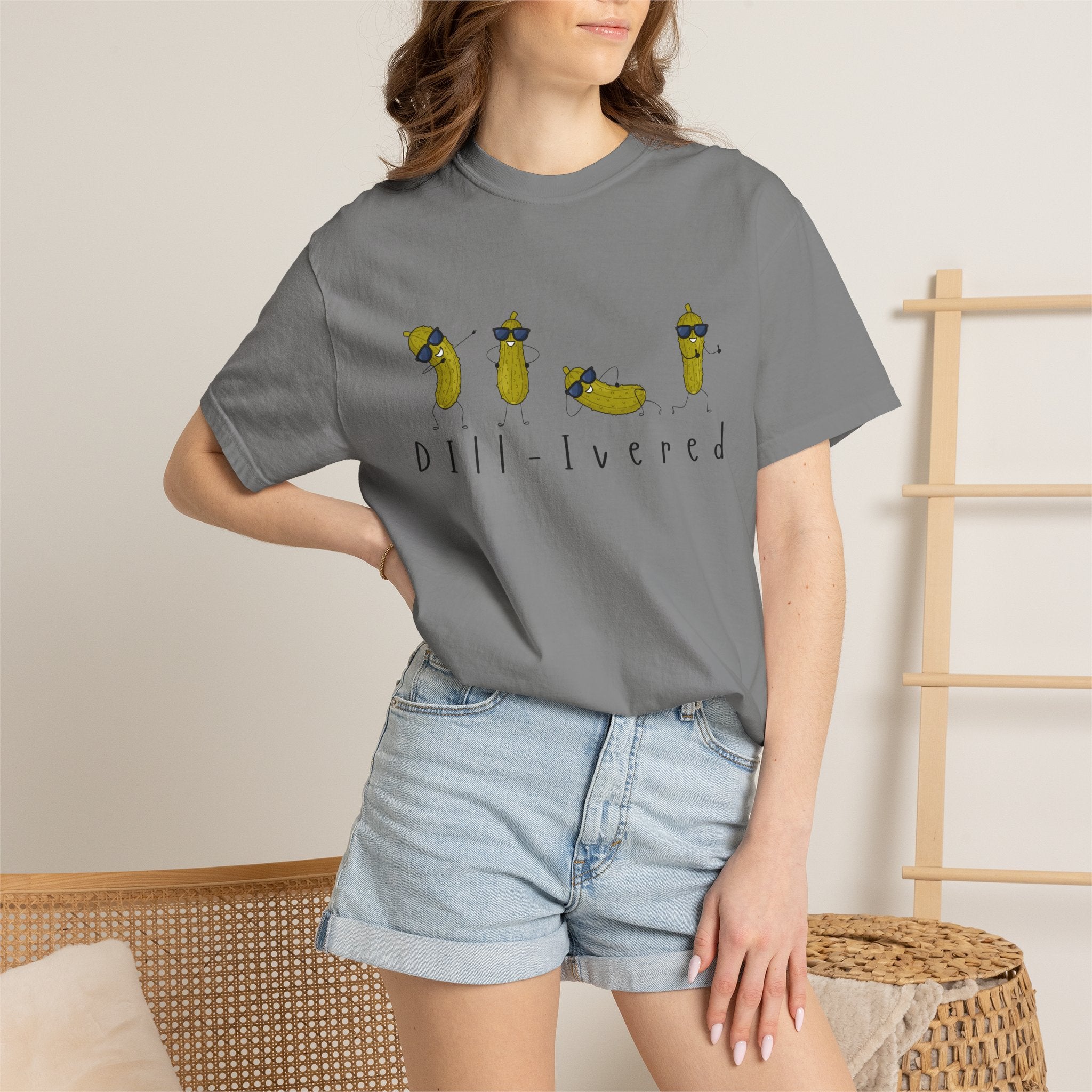 Dill-Livered Pickle Pun T-Shirt — Funny Pickle Lover Tee