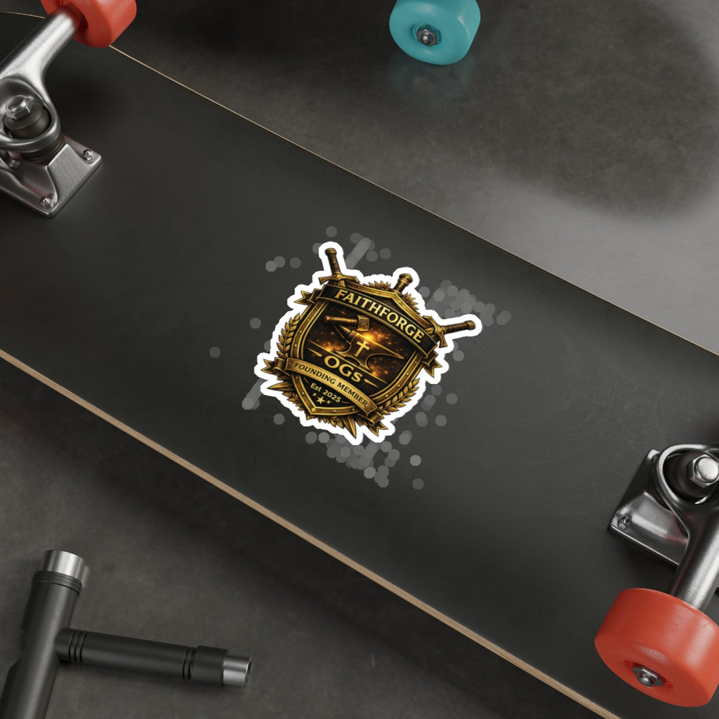 Copy of Indoor Faithforge Gaming Shield Die-Cut Sticker — Anvil & Cross OG Logo