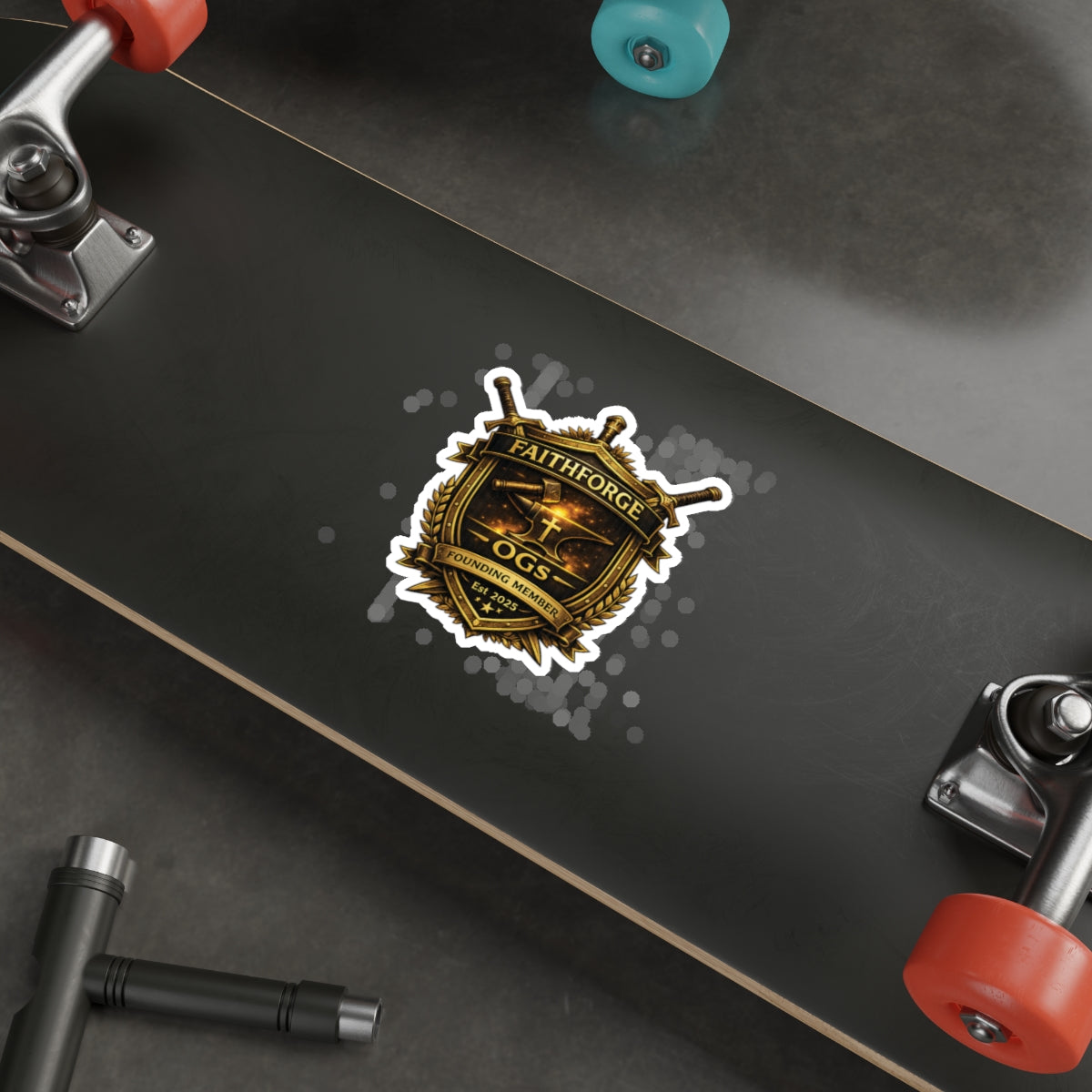 Copy of Indoor Faithforge Gaming Shield Die-Cut Sticker — Anvil & Cross OG Logo