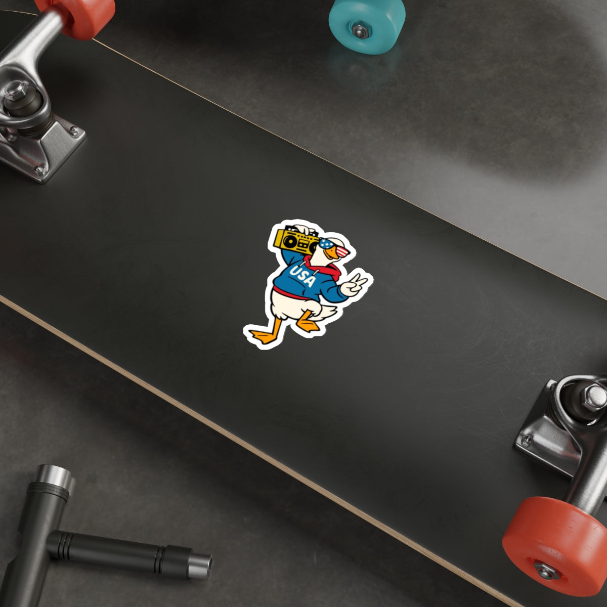 Patriotic Sticker Pack — Boombox Duck 4th of July Red White Blue Die-Cut Stickers
