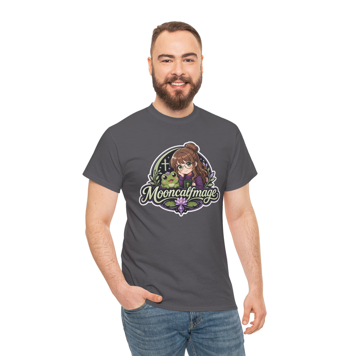MOONCALFMAGE Logo Tee - Gamer/Streamer T-Shirt Blue GBSG (Gather)