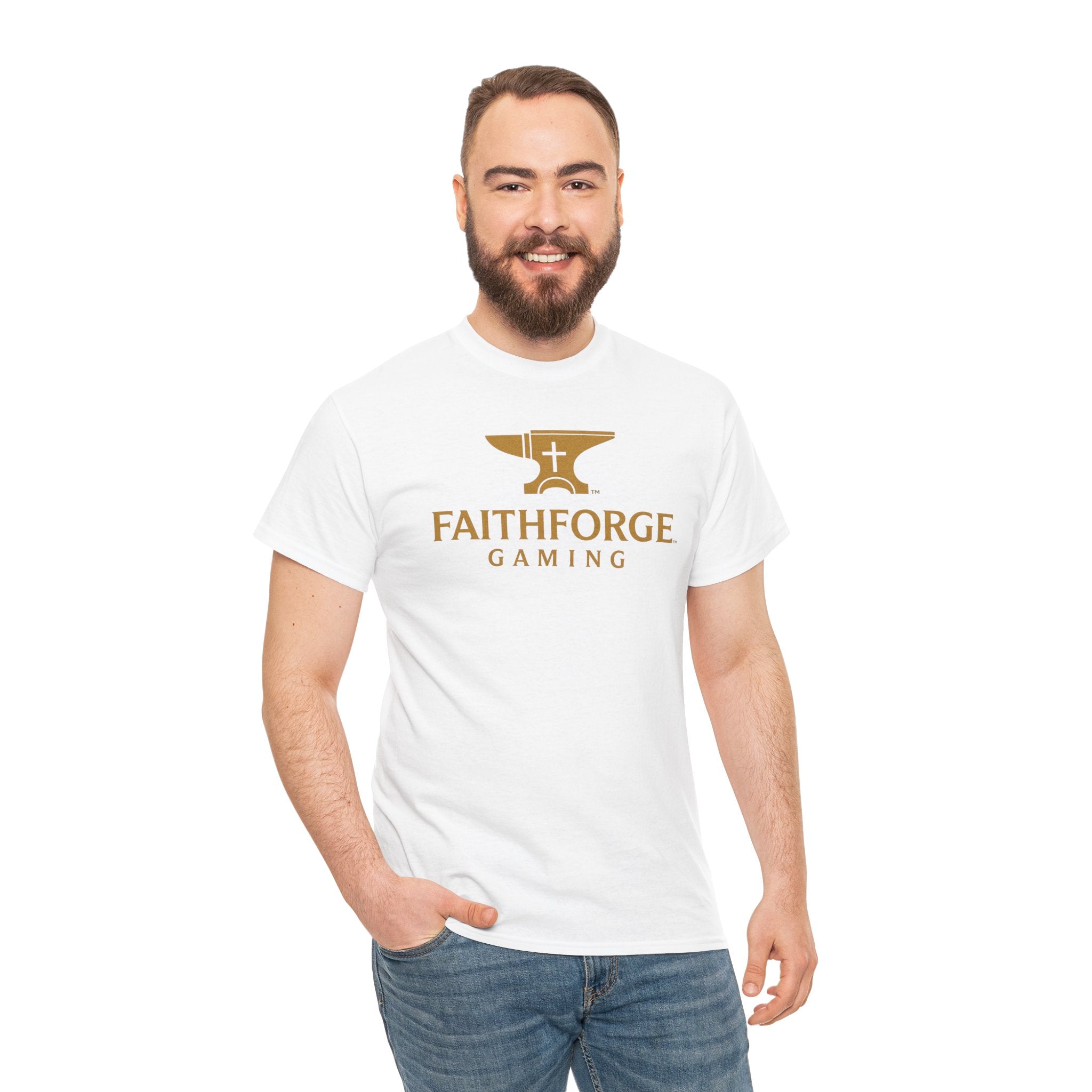 (Canada) FaithForge Gaming T-Shirt — Anvil & Cross Logo Tee for Christian Gamers
