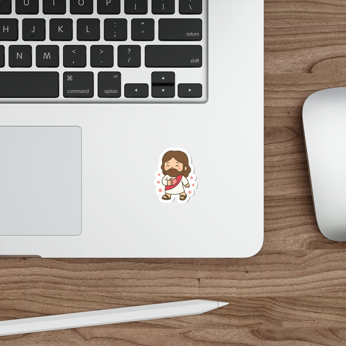 Cute Jesus Die-Cut Sticker — Christian Faith Sticker for Laptops, Bibles & Gifts