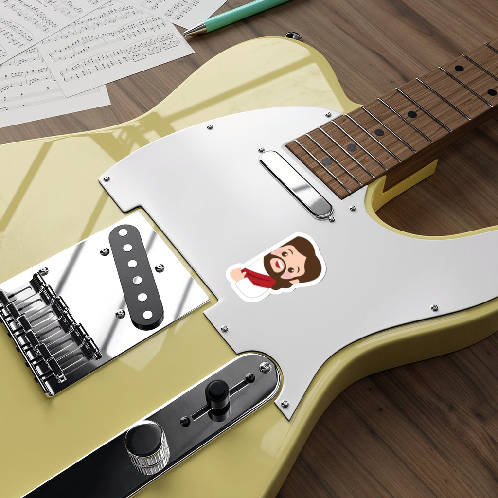Cute Jesus Die-Cut Sticker — Christian Faith Emoji Sticker for Laptops, Bibles & Gifts