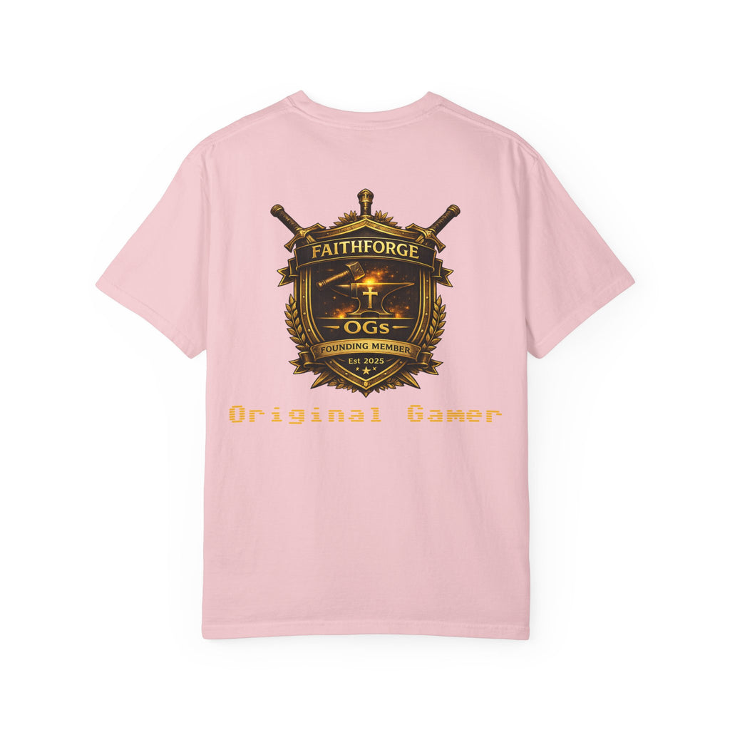 FaithForge OG Gaming T-Shirt — Logo Tee with Anvil & Cross (Christian Gamer Apparel)