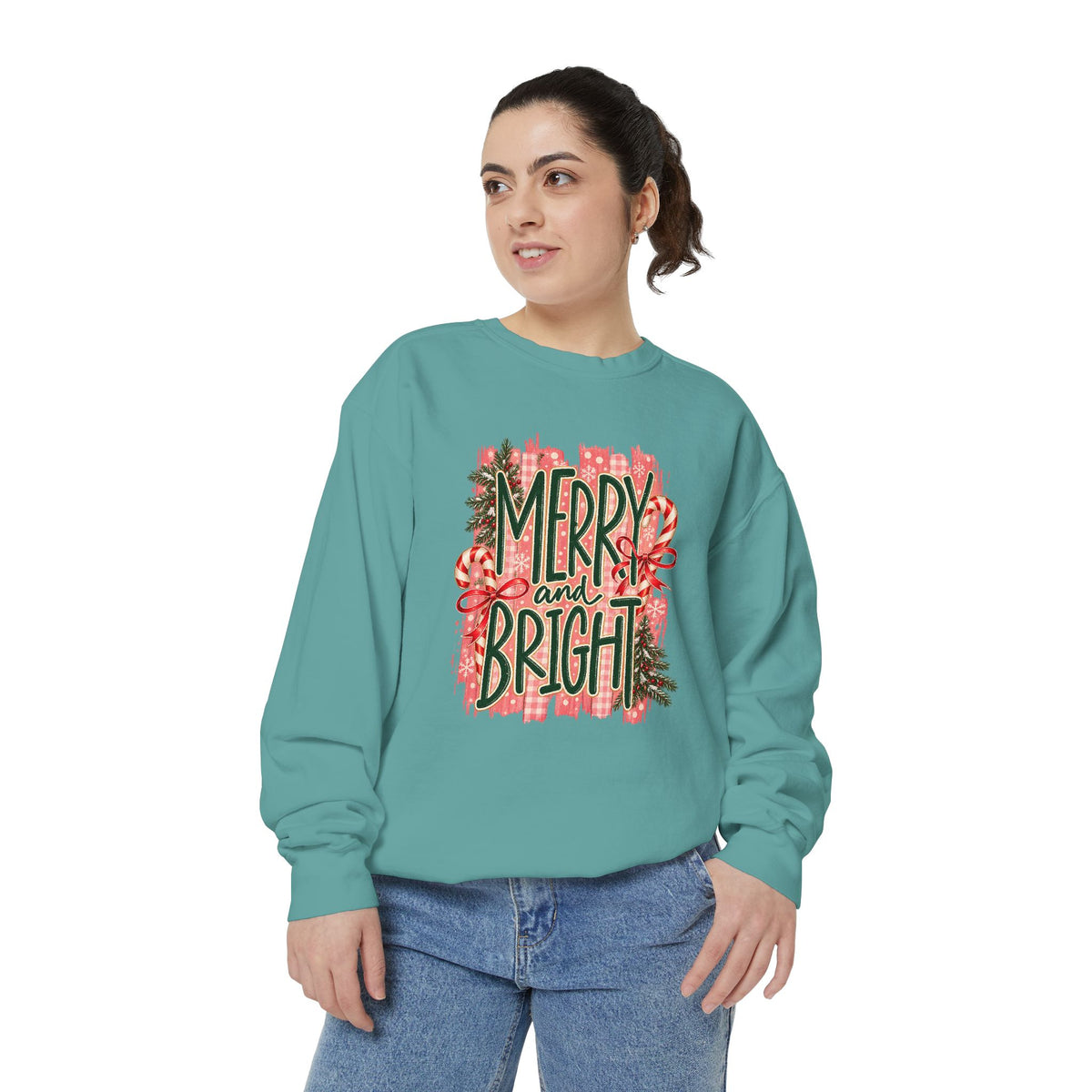 Merry and Bright Sweatshirt — Festive Christmas Holiday Crewneck