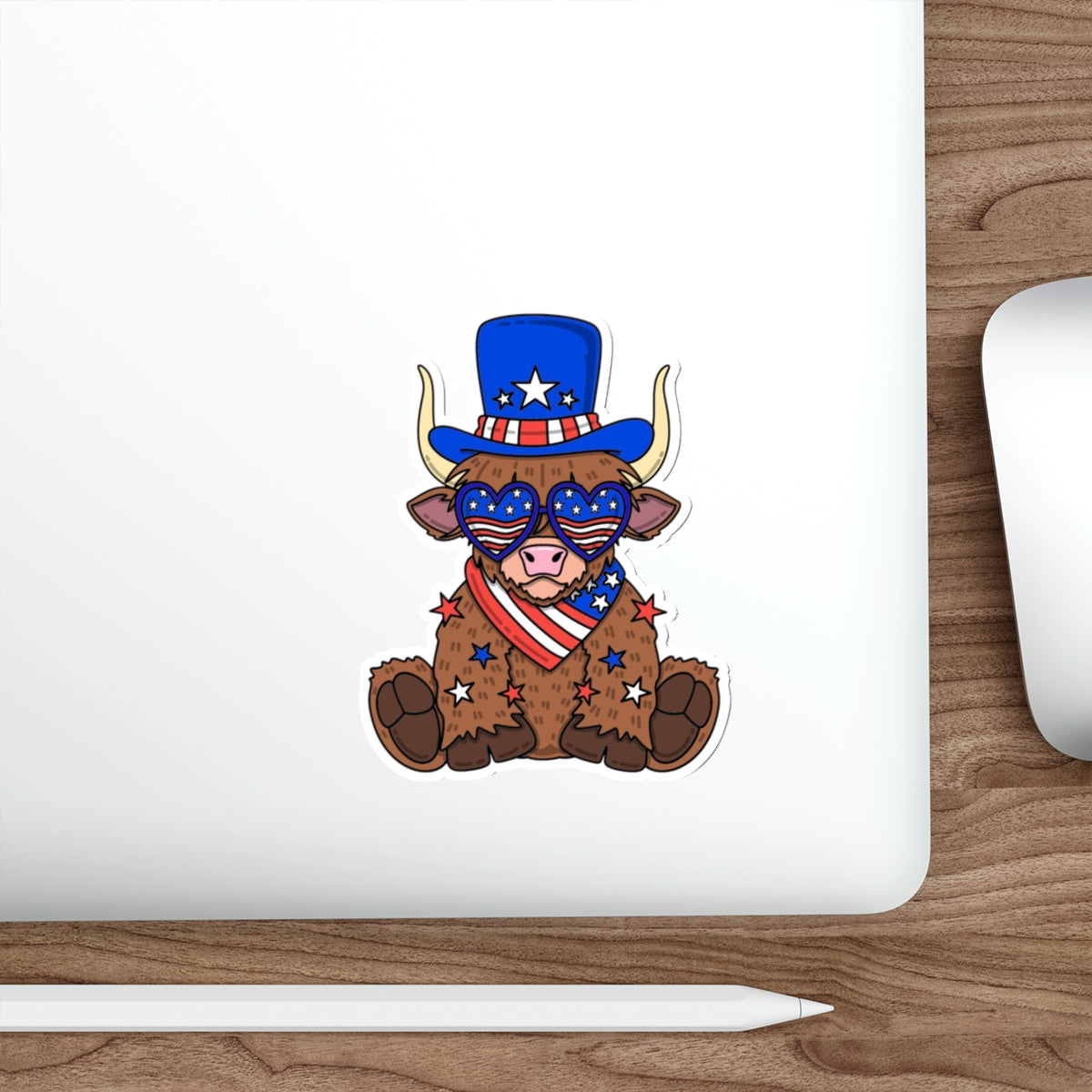 Patriotic Sticker Pack — Star Spangled Bull 4th of July Red White Blue Die-Cut Stickers
