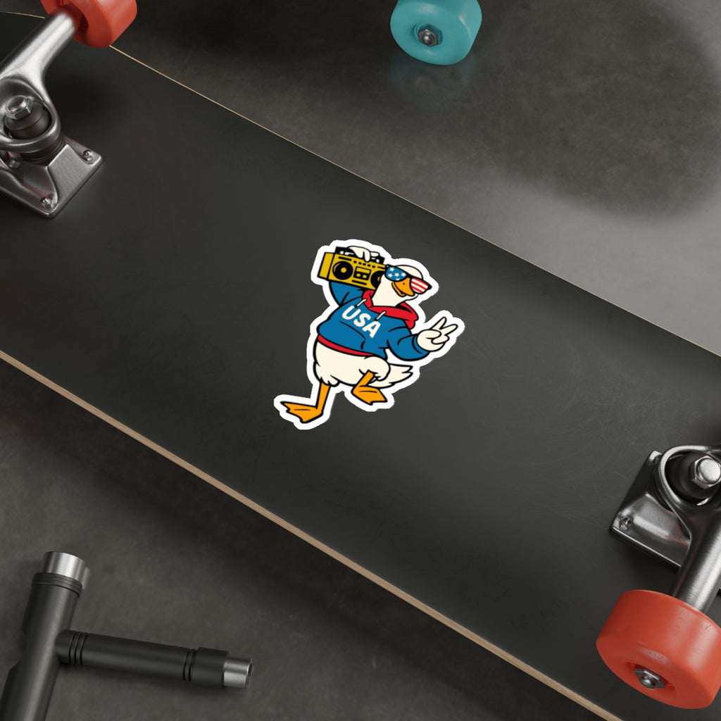 Patriotic Sticker Pack — Boombox Duck 4th of July Red White Blue Die-Cut Stickers