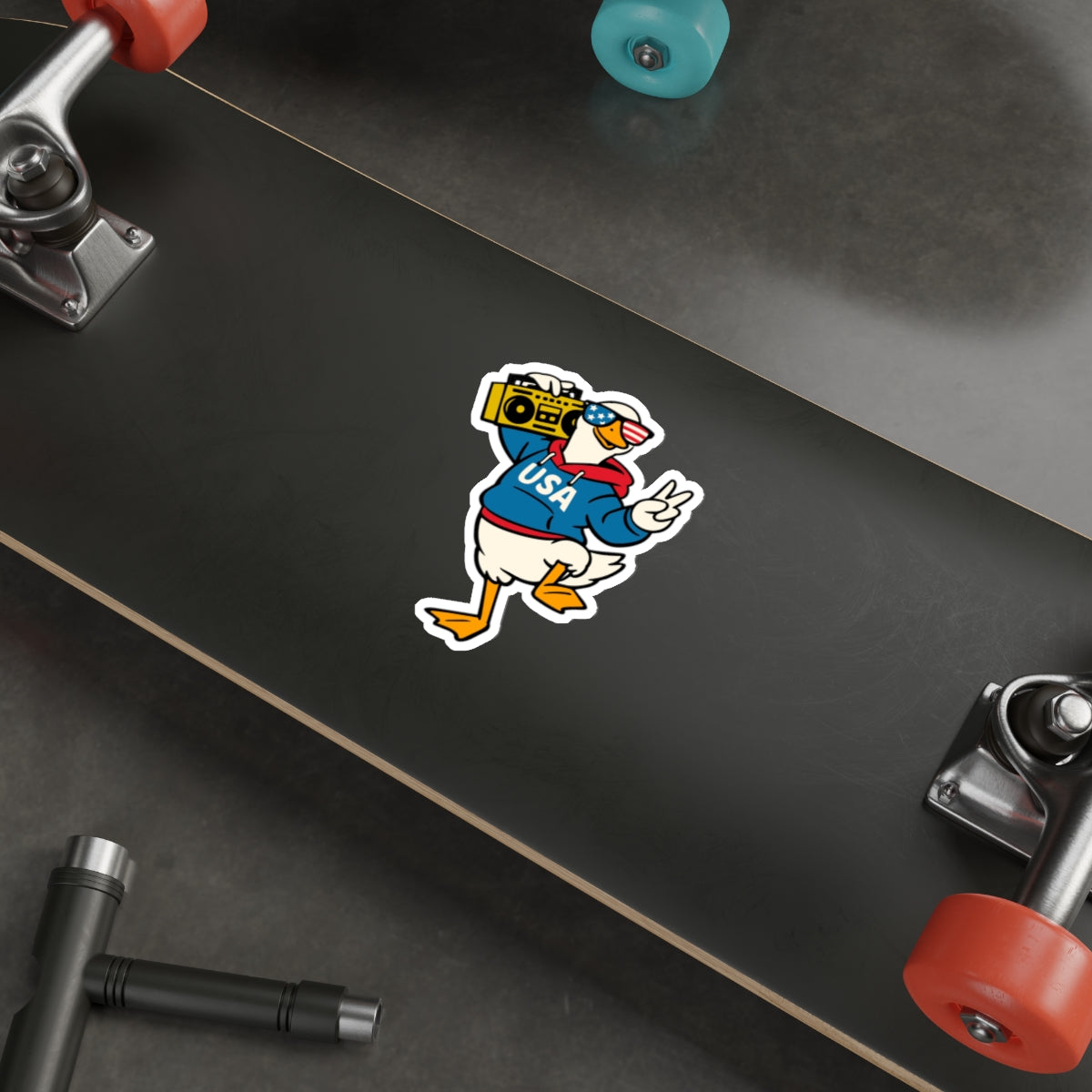 Patriotic Sticker Pack — Boombox Duck 4th of July Red White Blue Die-Cut Stickers