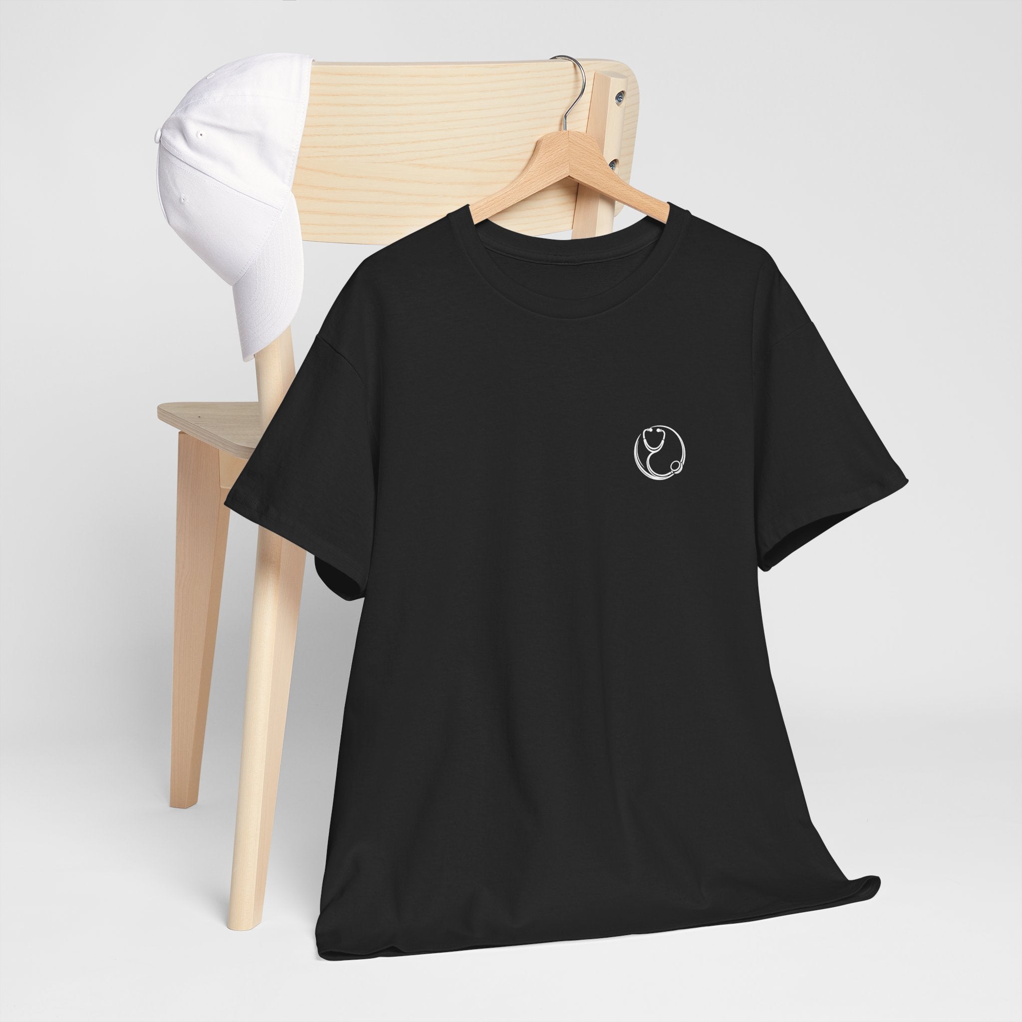 DoctorJSWAYS Let Me Explain T-Shirt — Minimal Logo Black Tee with Bold Back Text