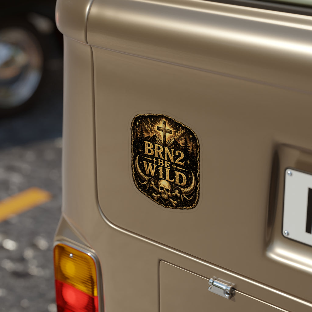 BRN2BEW1LD-Cut Outdoor Clear Sticker - Waterproof Transparent Logo Decal Best on Light Surfaces