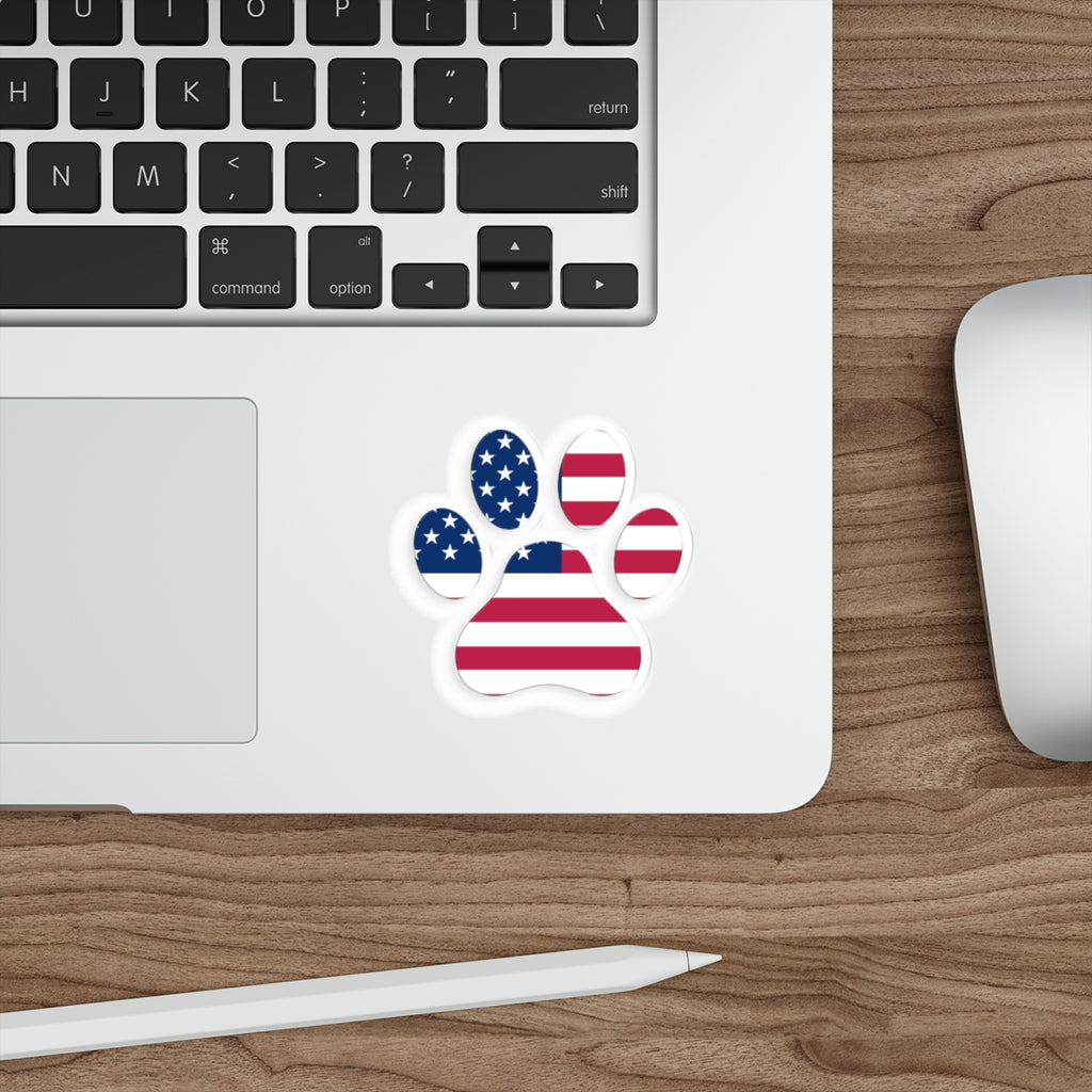 Patriotic Sticker Pack — USA Paw Print 4th of July Red White Blue Die-Cut Stickers