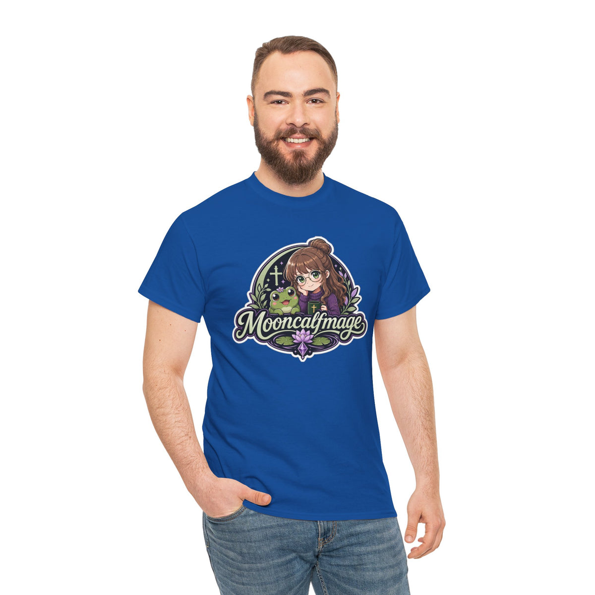 MOONCALFMAGE Logo Tee - Gamer/Streamer T-Shirt Blue GBSG (Gather)
