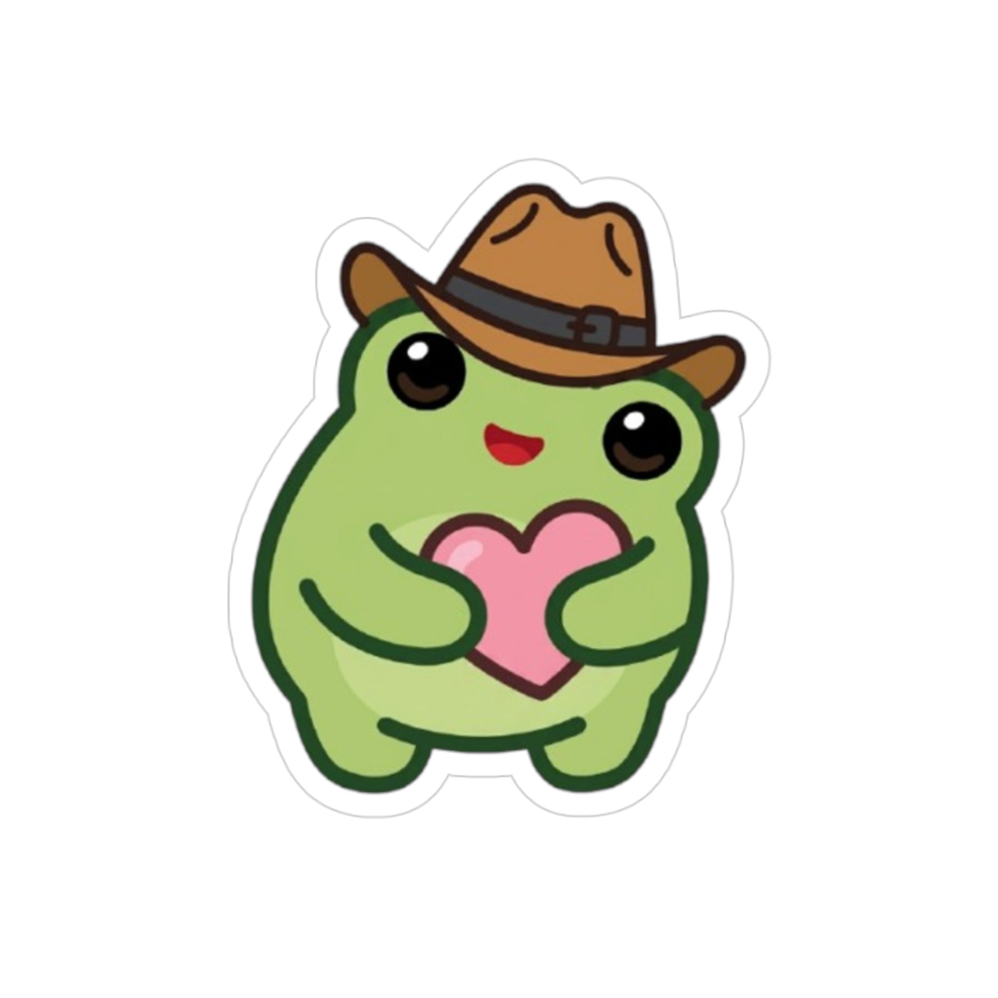 Heart Frog Die-Cut Outdoor Sticker - Waterproof Transparent Logo Decal
