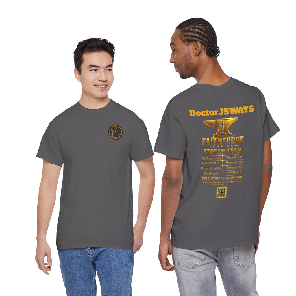 FaithForgeGaming Tee — FaithForge Stream Team Black Graphic T‑Shirt -DoctorJSWAYS