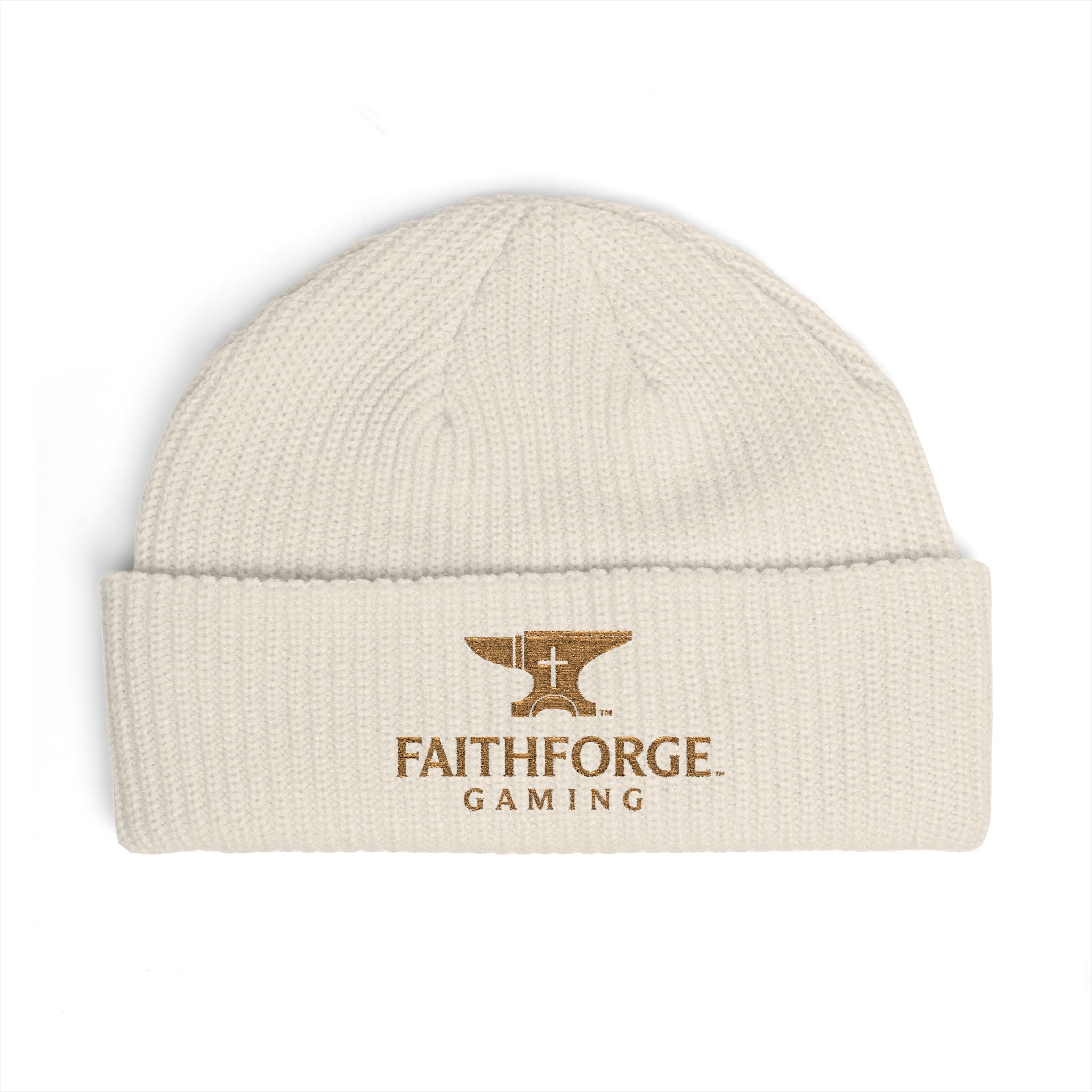 Faithforge Gaming Cuff Beanie — Embroidered Anvil Logo Knit Hat
