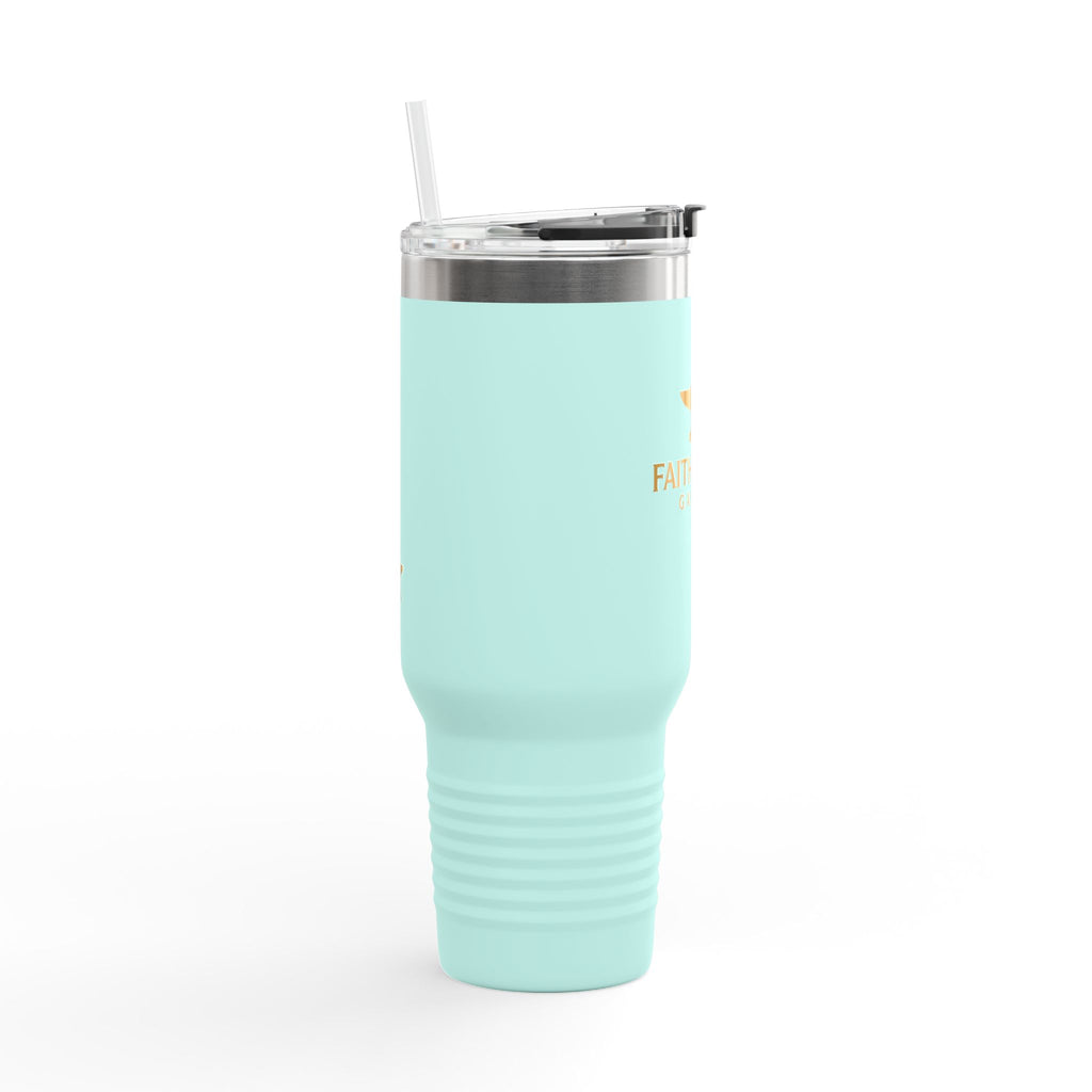 40oz Insulated Travel Mug — FaithForge Gaming Logo