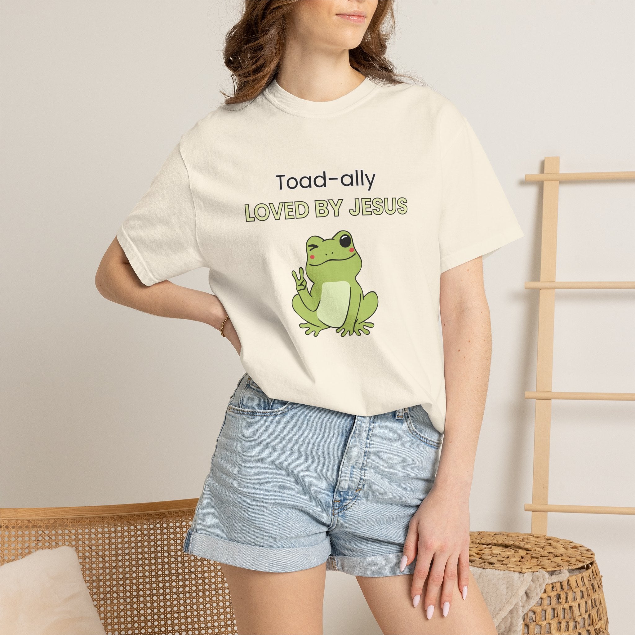 T-shirt - "Toad-ally Loved by Jesus" Cute Frog Christian Tee