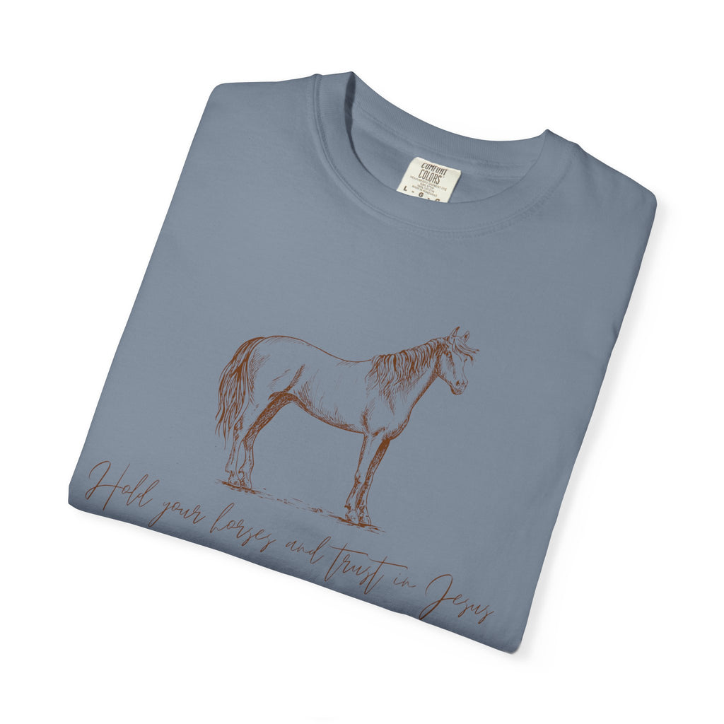 Horse Sketch T‑Shirt — Minimalist Handwritten Quote Tee