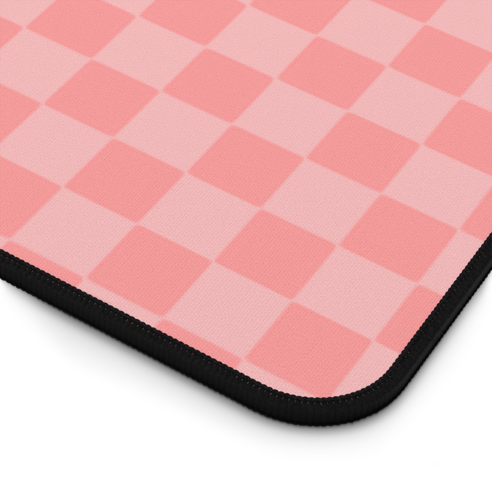 Pink Checker Desk Mat — Cute Pastel Mousepad Desk Pad for Home Office
