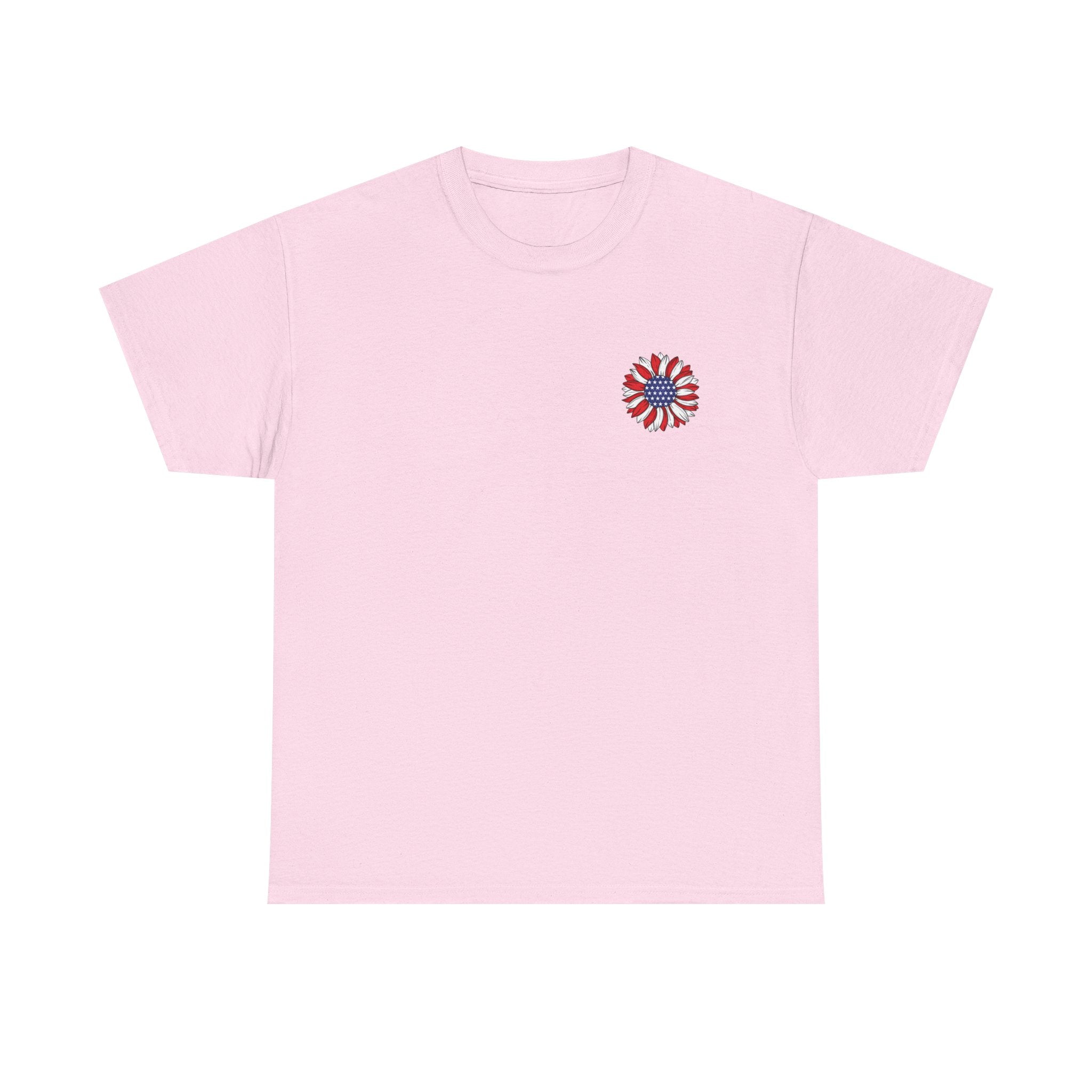 USA sunflower Patriotic T‑Shirt — American Flag Graphic Tee for 4th of July