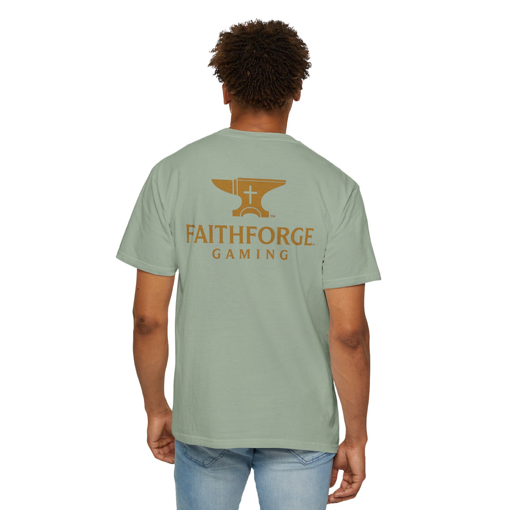 FaithForge Gaming T-Shirt — Logo Tee with Anvil & Cross (Christian Gamer Apparel)
