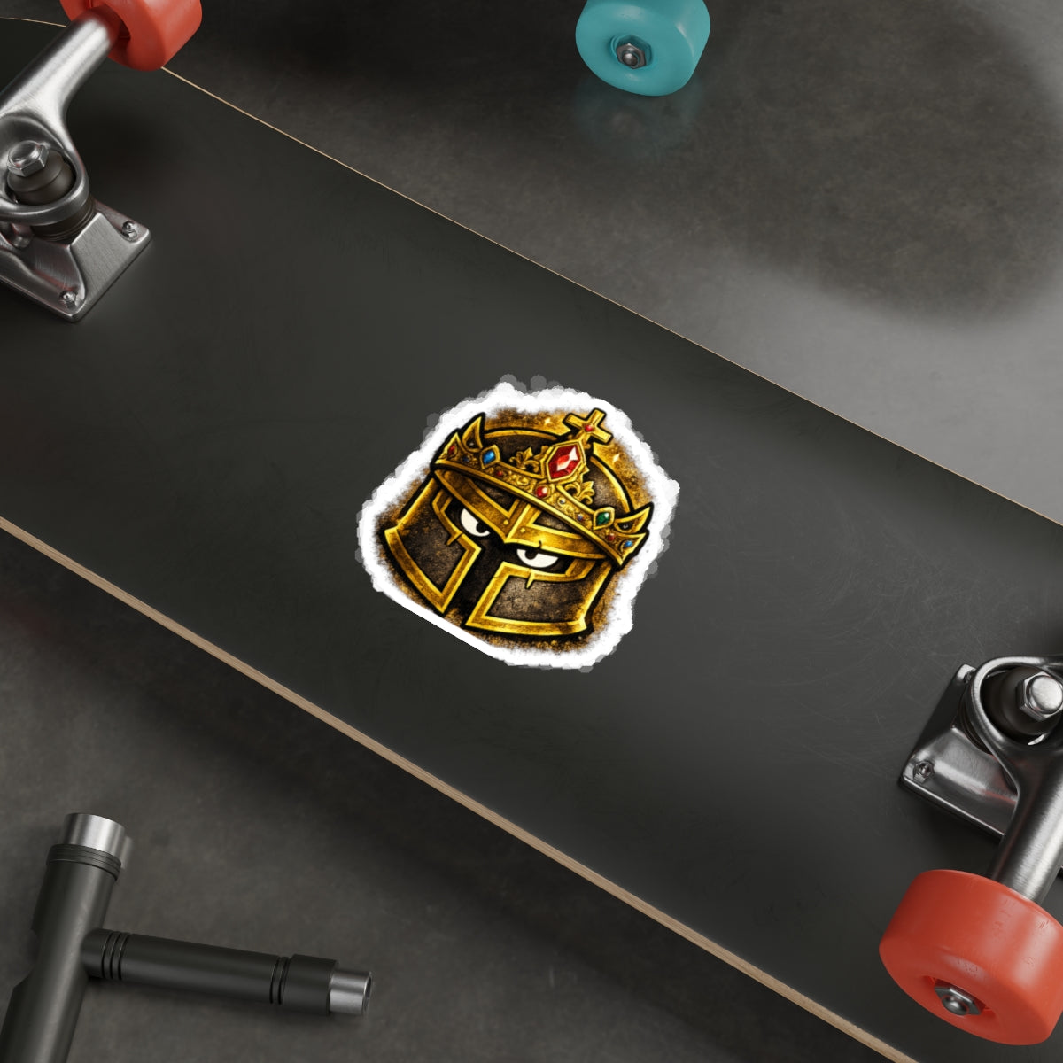 FaithForge Knight Crown Die-Cut Sticker — Water-resistant vinyl